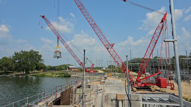 Heavy lifting: Before cranes arrive at a plant, work has already begun